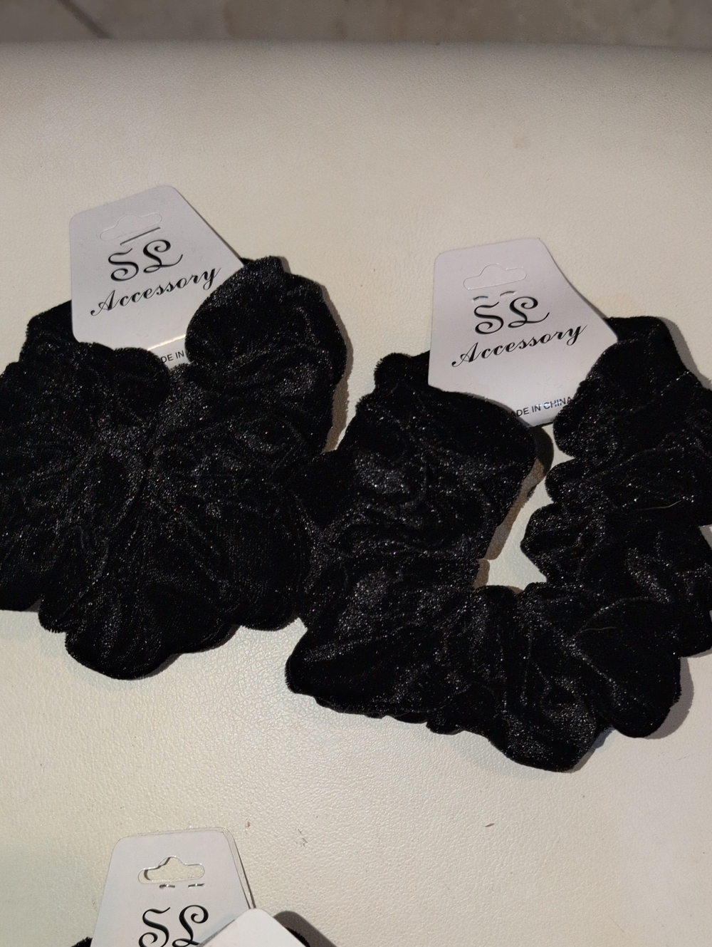 Black Velvet Scrunchie Set Of 2